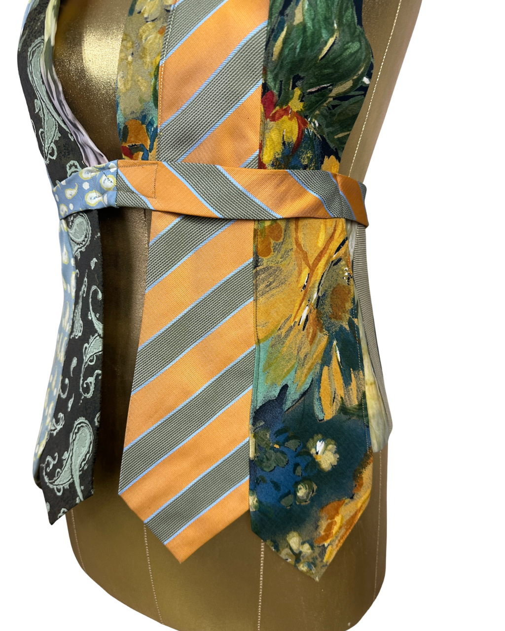 Handmade Upcycled Tie Vest Top with Choker