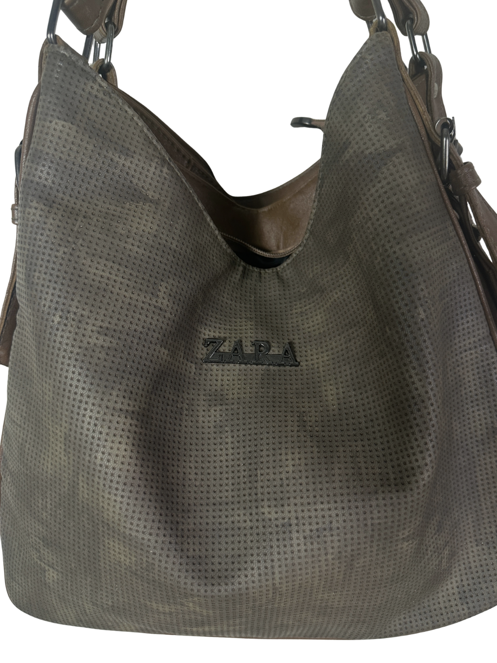 Zara Two-Tone Slouchy Hobo Bag
