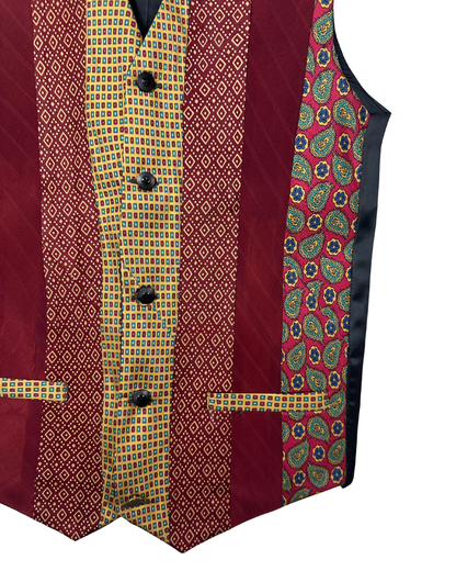 Retied Upcycled Necktie Vest - XS/Small