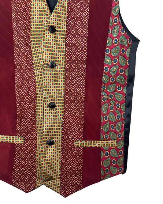 Retied Upcycled Necktie Vest - XS/Small