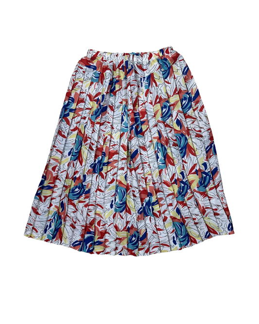 Vintage Pleated Floral Skirt