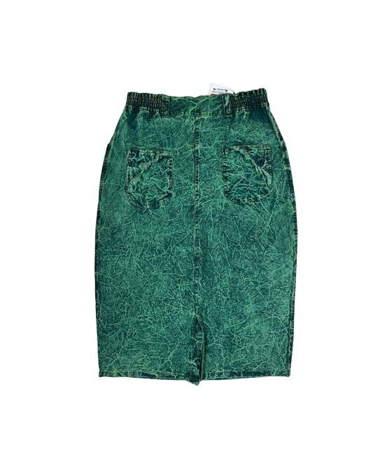 Vintage 80s/90s Countess Mara Acid Wash Denim Skirt - Medium