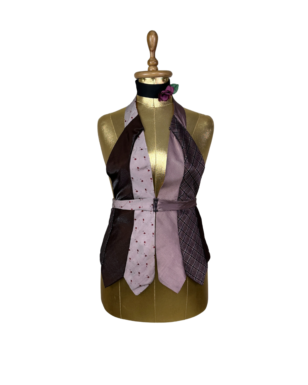 Handmade Upcycled Tie Vest Top with Choker