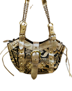 Y2K McBling Gold Monogram Shoulder Bag