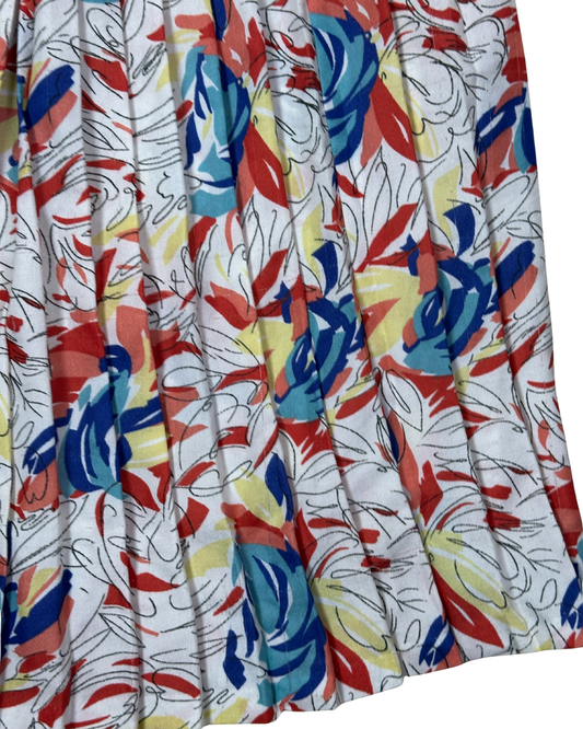 Vintage Pleated Floral Skirt