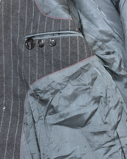 Vintage Double-breasted Wool-Blend Blazer 50