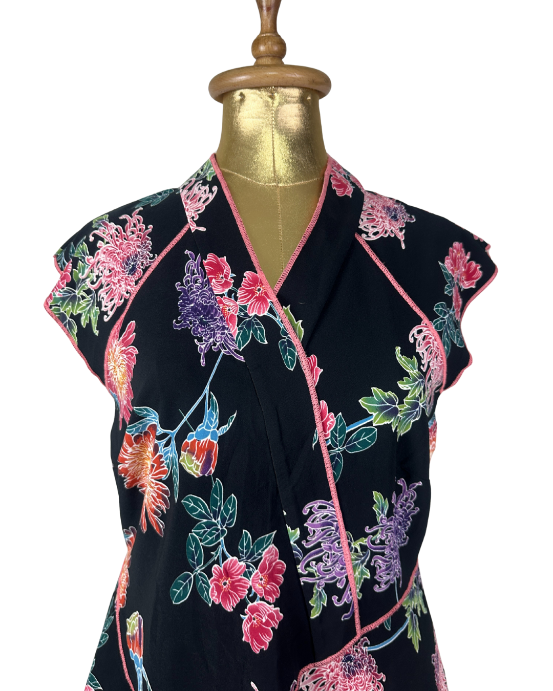 M&S Limited Edition Asian-inspired Floral Asymmetrical Wrap Blouse