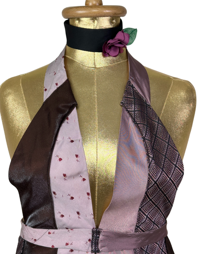 Handmade Upcycled Tie Vest Top with Choker