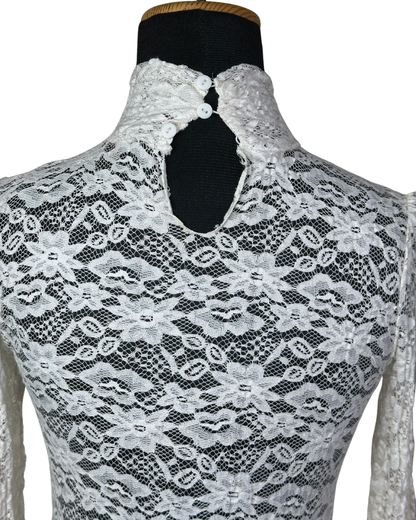 Floral Lace High Neck Top XS/S