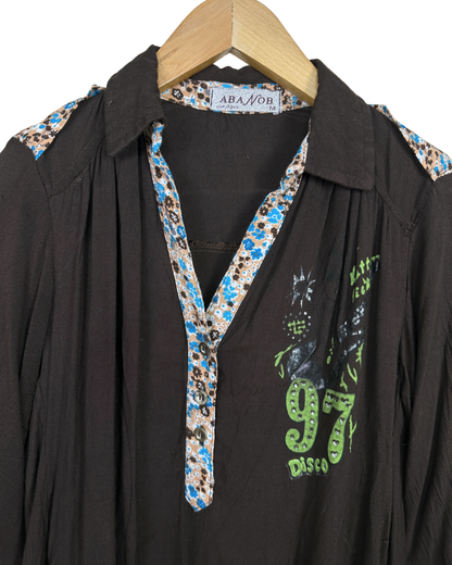 Retro Harajuku Style Brown Shirt | Rocker Girl Graphic