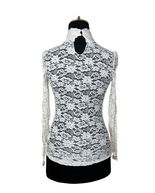 Floral Lace High Neck Top XS/S