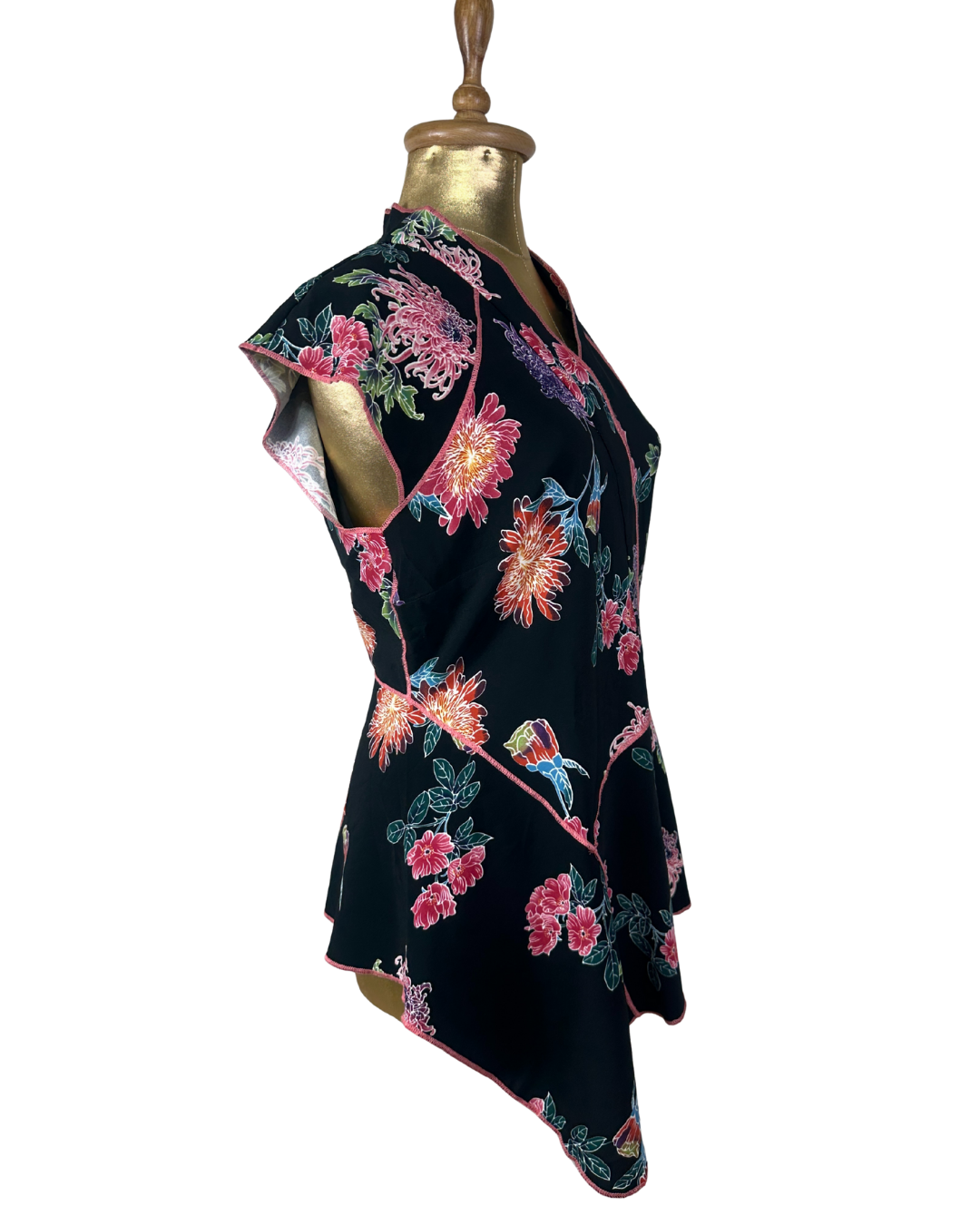 M&S Limited Edition Asian-inspired Floral Asymmetrical Wrap Blouse