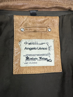Vintage Angelo Litrico Tan Genuine Leather Moto Racer Jacket - Large