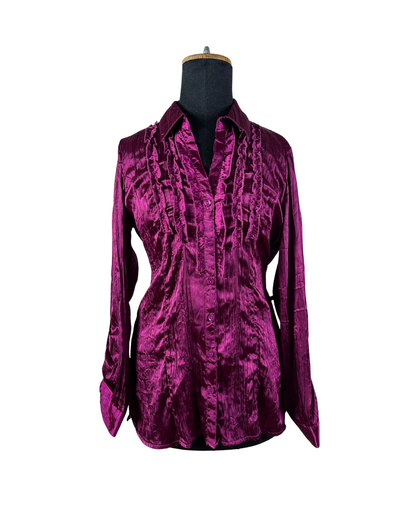 Vintage Canda Ruffled Sain Blouse
