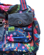 Vintage Oilily Whimsical Print Multi-Pocket Bag