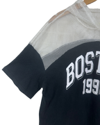 Vintage Style Boston 1998 Fishnet Yoke Hooded T-Shirt