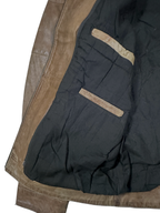 Vintage Angelo Litrico Tan Genuine Leather Moto Racer Jacket - Large
