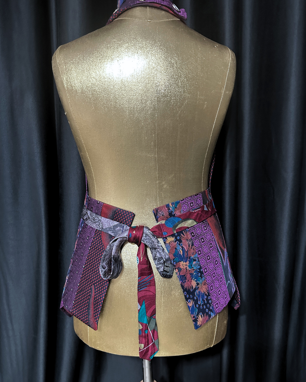 Handmade Upcycled Tie Halter Vest Top & Choker