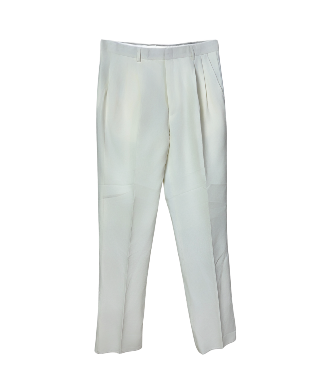 Lucci Collezione White Pleated Dress Pants - Men's 40W
