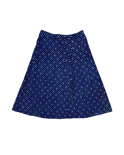 Vintage Navy Blue Floral Midi Skirt