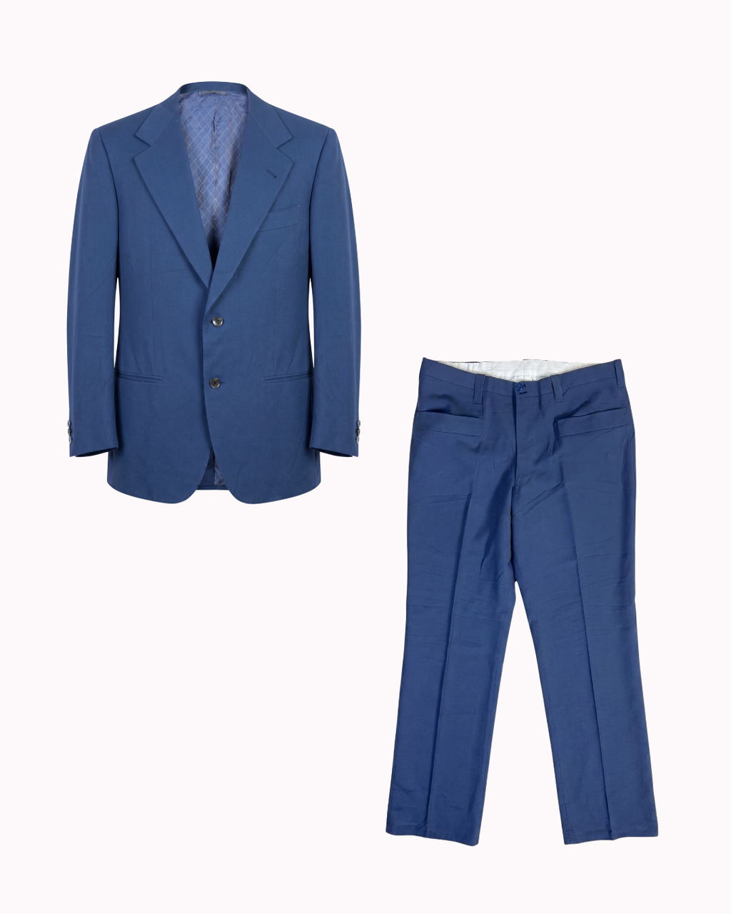 Vintage Blue Full Suit with Patterned Lining