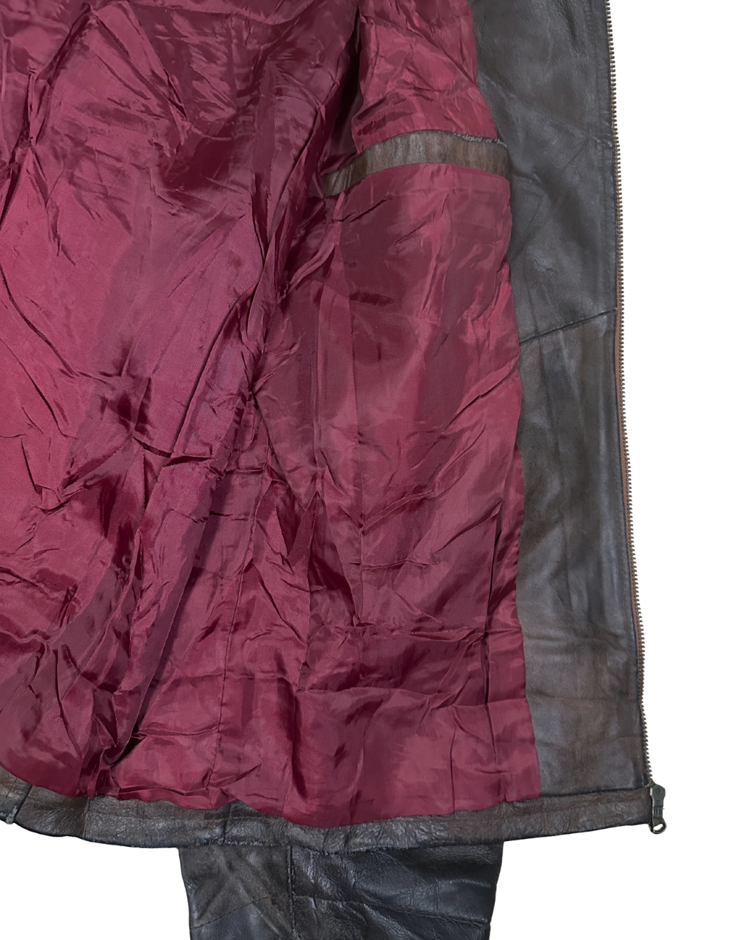Vintage Brown & Burgundy Genuine Leather Jacket Large