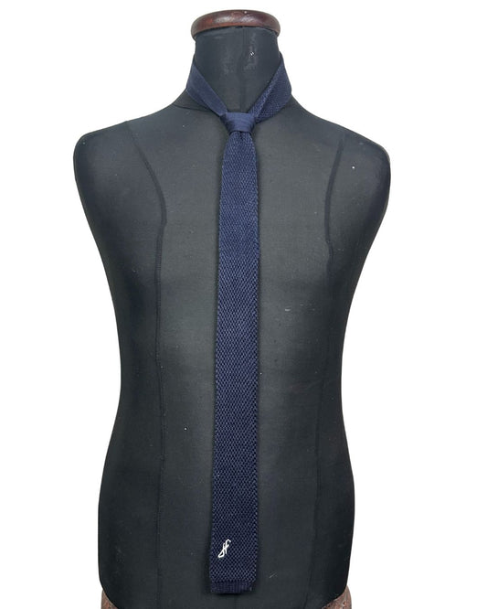 Navy Knit Necktie