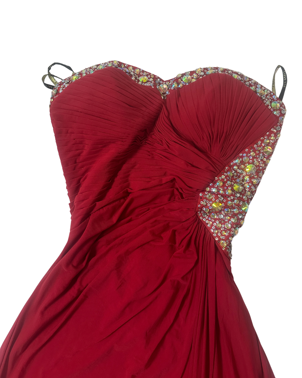 Lipsy Strapless Red Beaded Dress