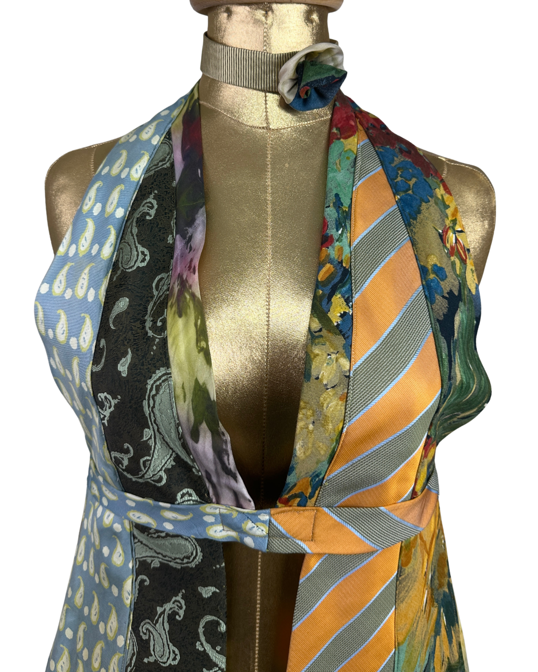 Handmade Upcycled Tie Vest Top with Choker