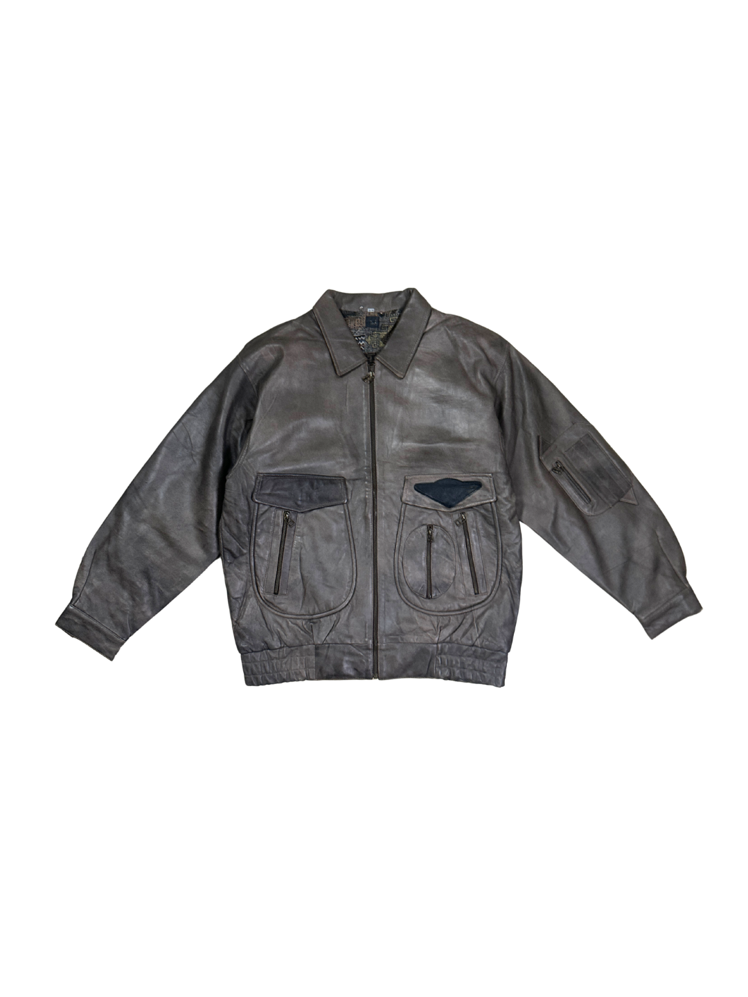 Vintage 90s 3 Suisses 'Le Chouchou' Genuine Leather Aviator Bomber Jacket