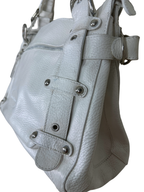 Leather Home Studded Leather Buckled Shoulder Bag
