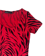 Y2K Tiger Print Scoop Neck Fitted Top