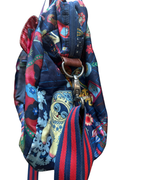 Vintage Oilily Whimsical Print Multi-Pocket Bag