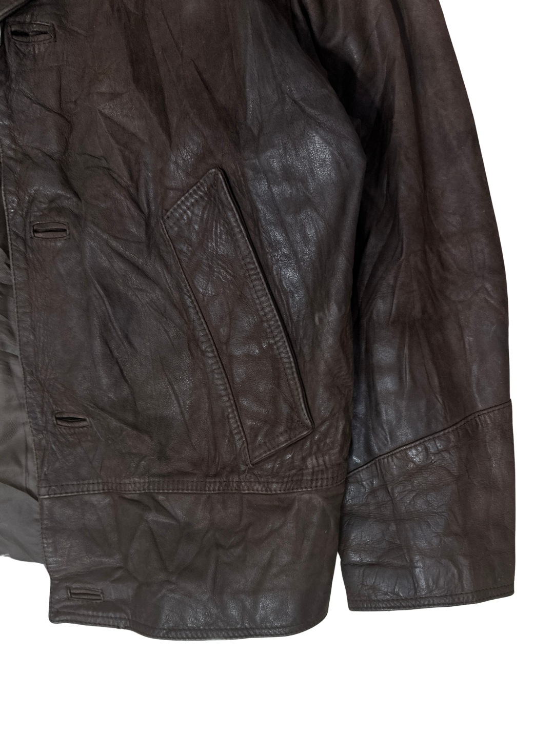 Vintage 2in1 Genuine Leather Jacket with Detachable Vest