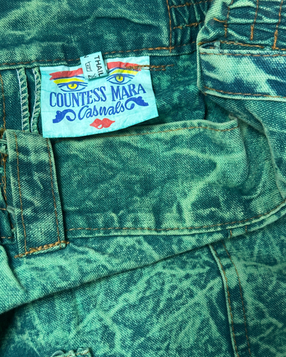 Vintage 80s/90s Countess Mara Acid Wash Denim Skirt - Medium