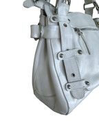 Leather Home Studded Leather Buckled Shoulder Bag