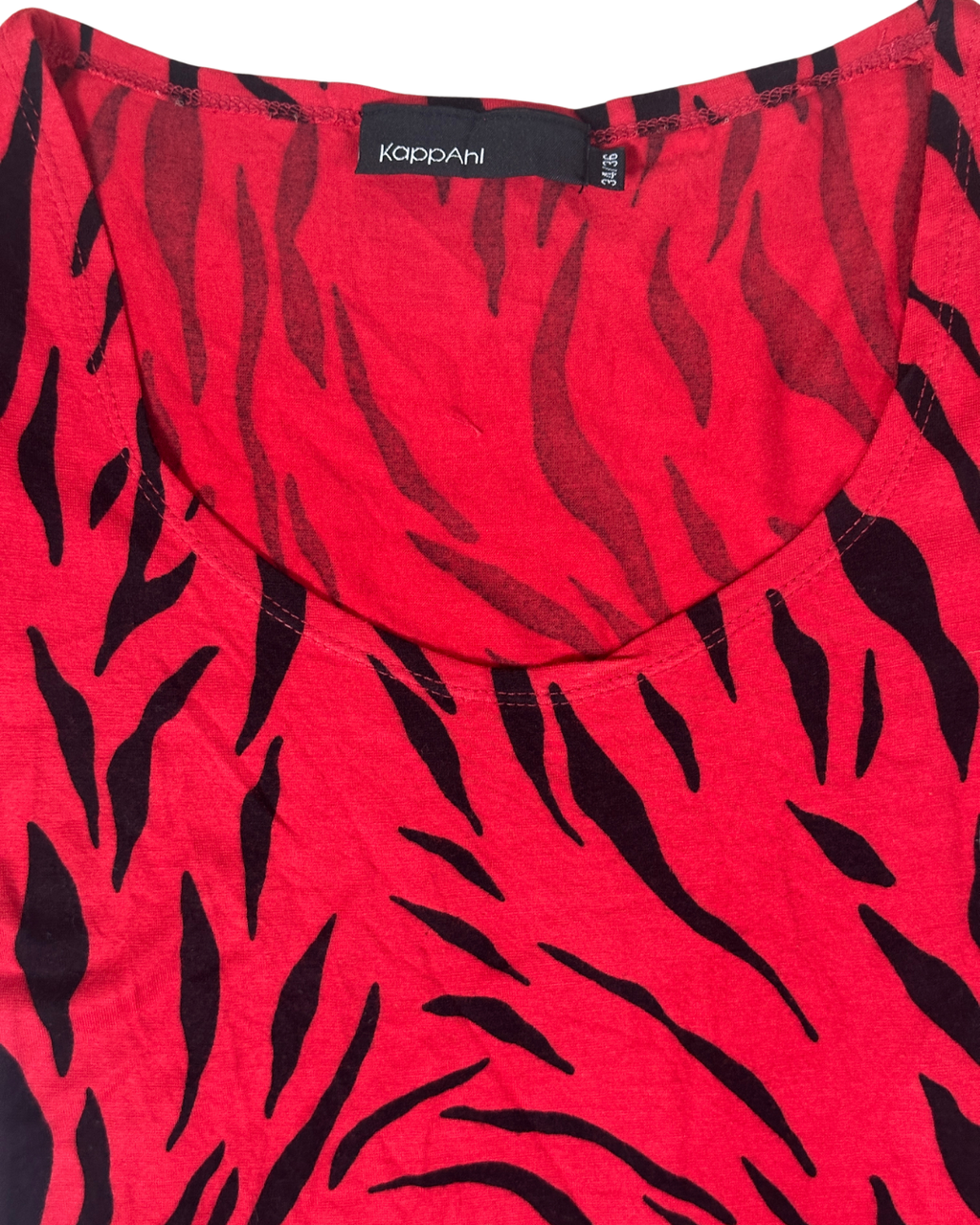 Y2K Tiger Print Scoop Neck Fitted Top