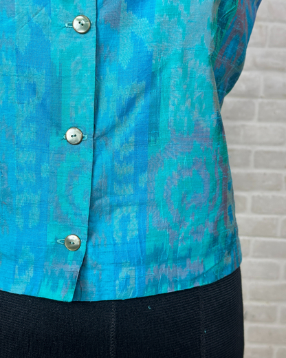 Vintage 90s Abstract Print Boxy Cut Sleeveless Top