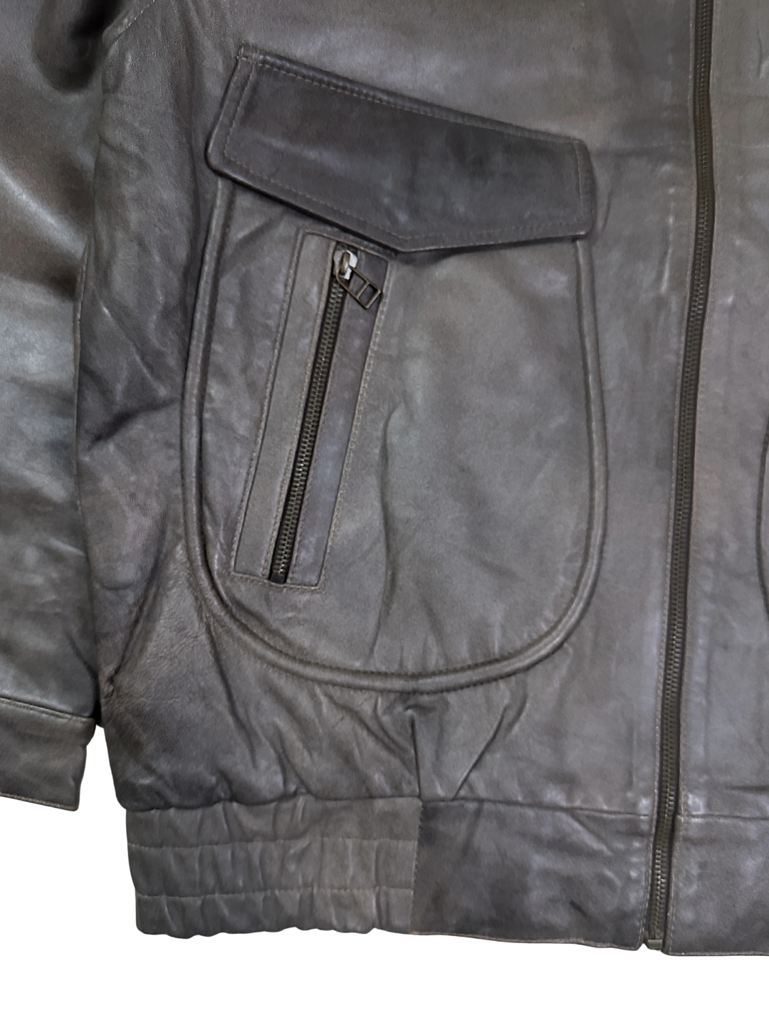 Vintage 90s 3 Suisses 'Le Chouchou' Genuine Leather Aviator Bomber Jacket