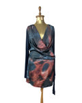 Y2K Laura di Sarpi Abstract Print Cowl Neck Mini Dress