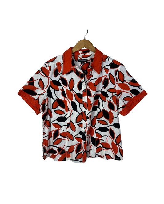 Vintage Leaf Pattern Women's Shirt