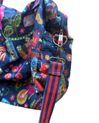Vintage Oilily Whimsical Print Multi-Pocket Bag