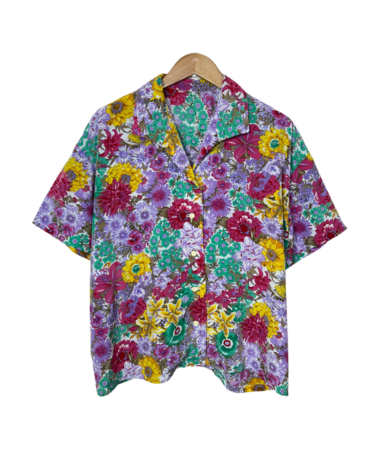 Vintage Floral Shirt - Women's 2XL