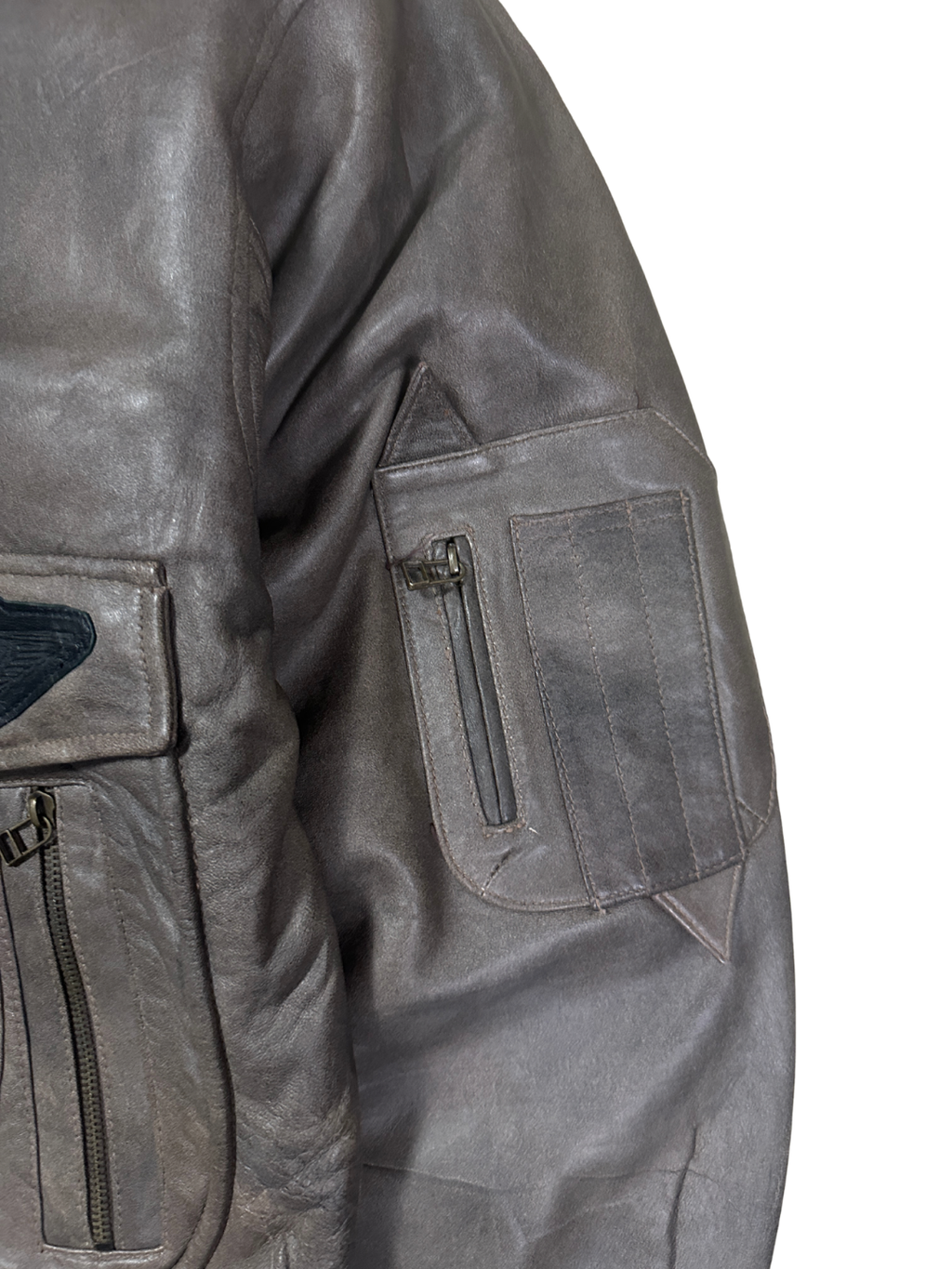 Vintage 90s 3 Suisses 'Le Chouchou' Genuine Leather Aviator Bomber Jacket