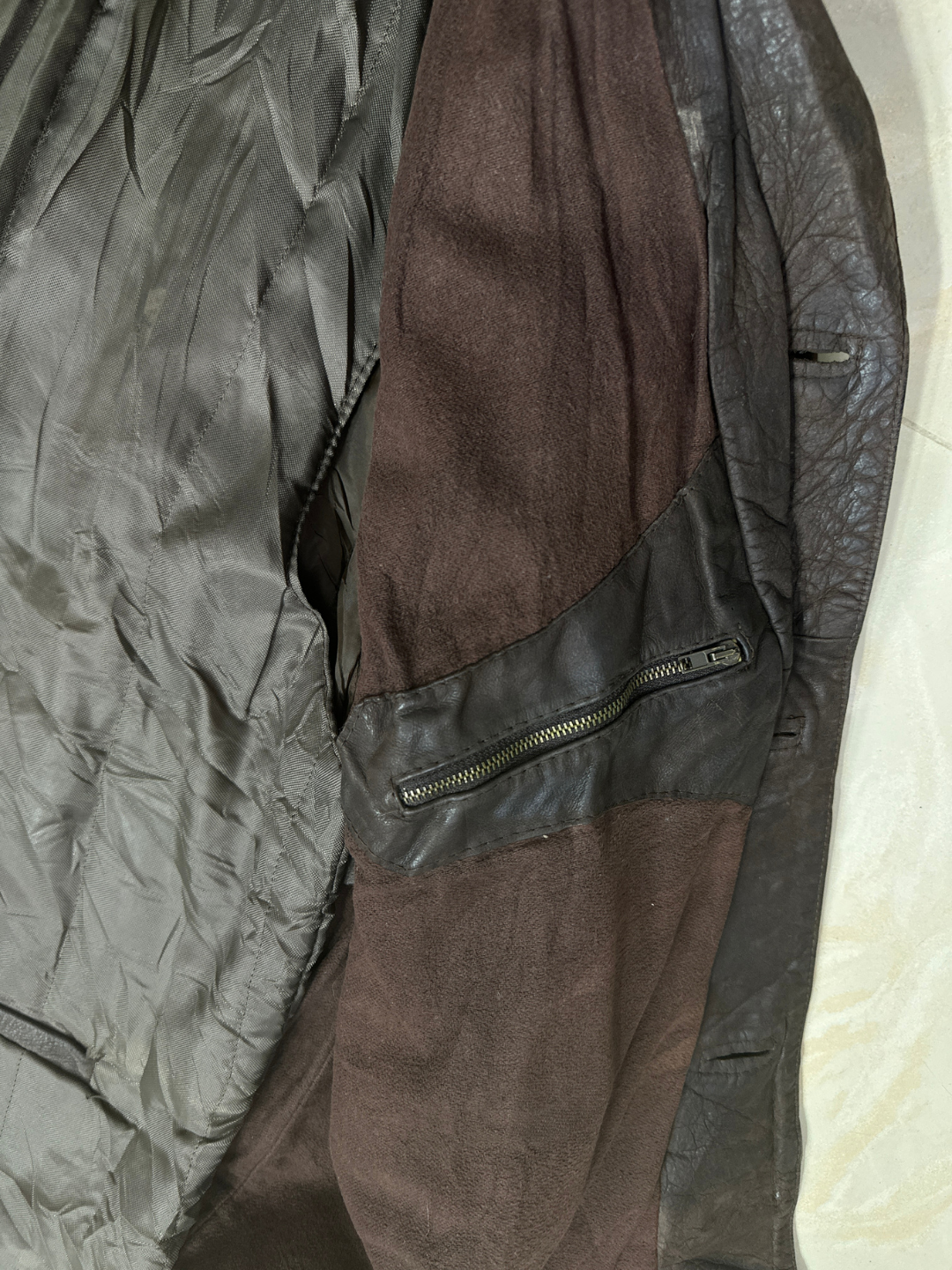 Vintage 2in1 Genuine Leather Jacket with Detachable Vest
