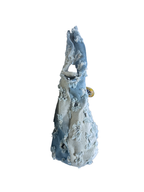 Y2K Light Wash Distressed Denim Mini Bag with Bow Detail