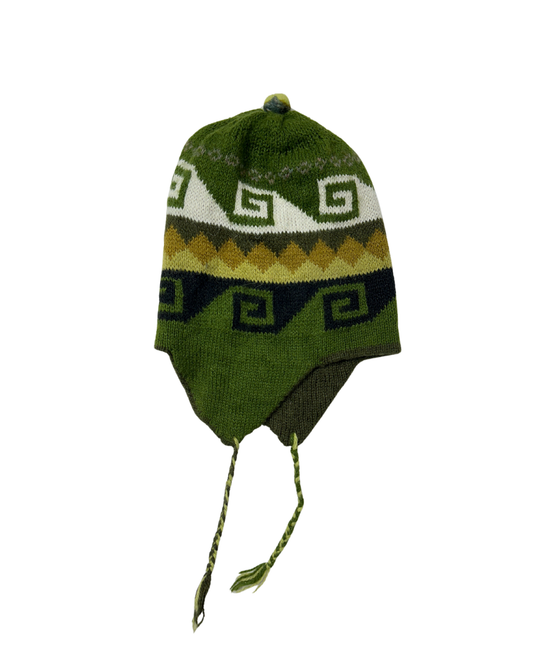 Green Earflap Beanie