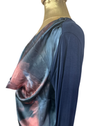 Y2K Laura di Sarpi Abstract Print Cowl Neck Mini Dress