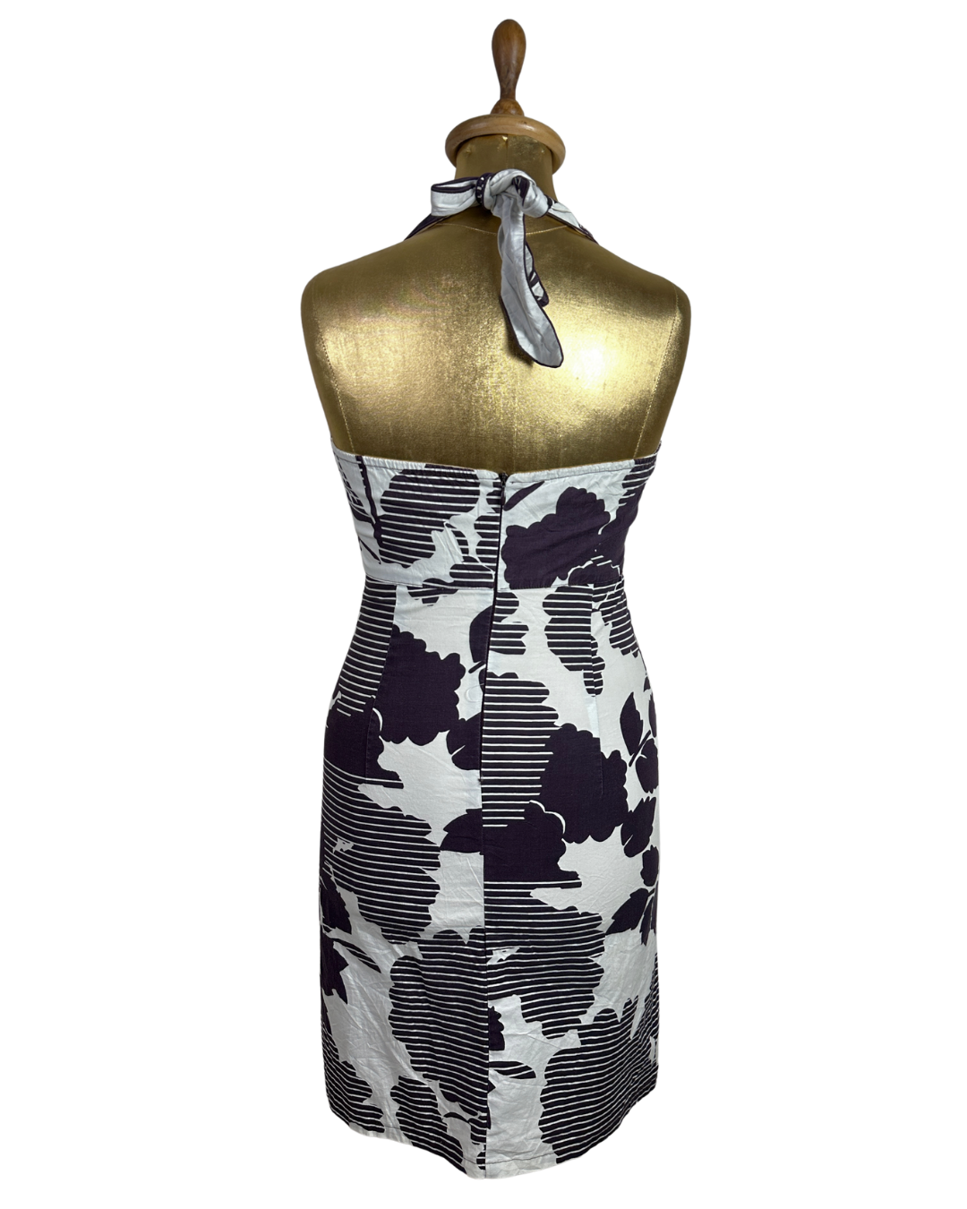 Y2K Kookai Abstract Floral Halter Dress