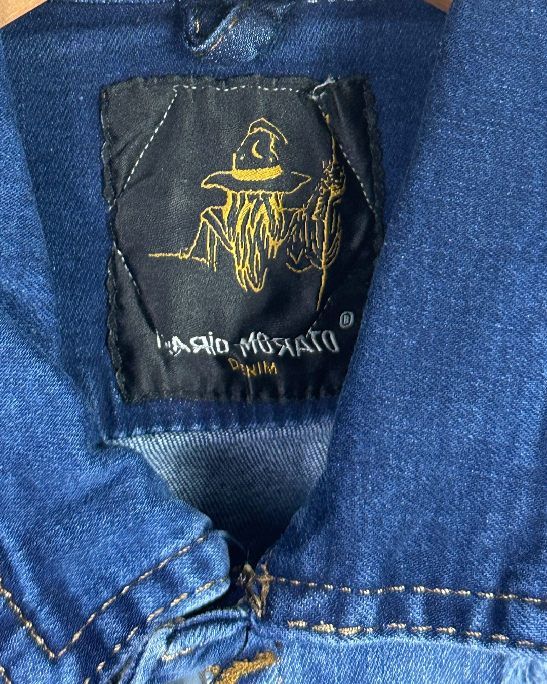 Vintage Mario Morato Studded Denim Vest with Raw Edges